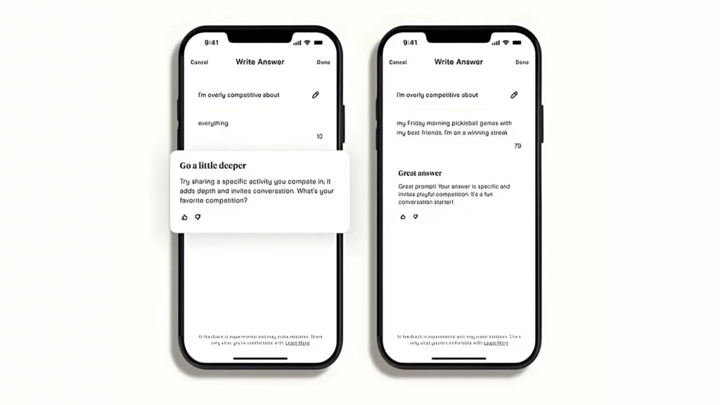 What is Hinge Prompt Feedback Feature